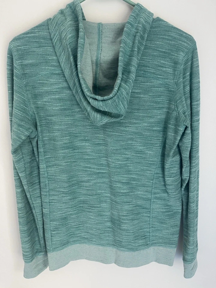 Sudadera con capucha LL Bean para mujer cremallera completa verde blanco estampado 💯% algodón Foto 2 de 4