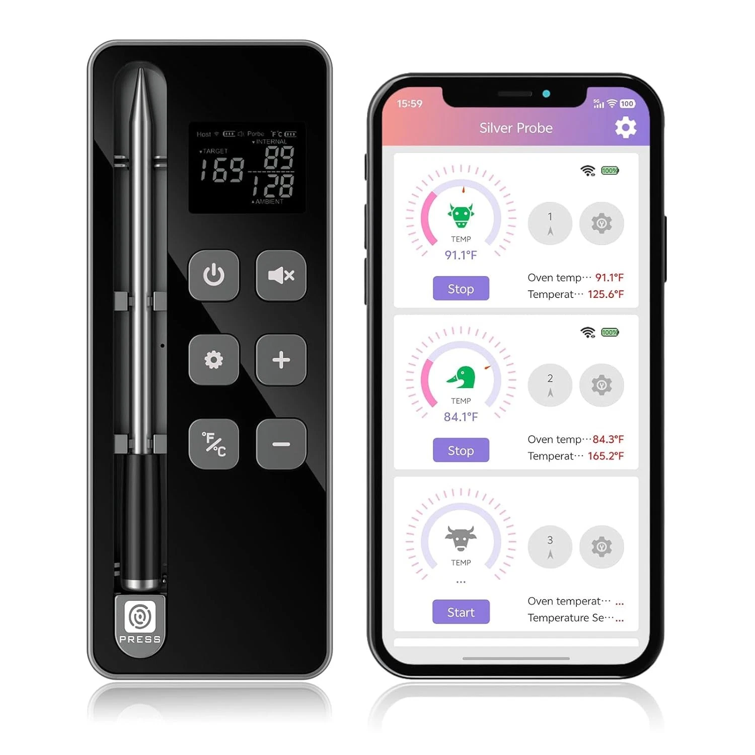 Smart Wireless Meat Thermometer with Display Base – Ultra-Thin Heat-Resistant
Opens in a new window