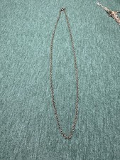 Silver Tone Cable Chain Necklace Metal Lobster Clasp No Stone Silver Tone Cable Chain Necklace Metal Lobster Clasp No Stone