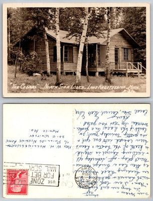 #ad RPPC The Cedars North Star Lodge Lake Kabetogama Minnesota 1958 Postcard $4.95