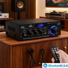 600W Bluetooth Stereo Amplifier Amp HIFI Audio Radio 2CH USB FM Remote Car Home