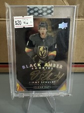 2019-20 Upper Deck Clear Cut Black Amber Rookie #HHHJS Jimmy Schuldt RC AUTO