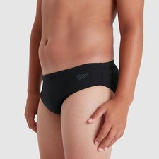 Speedo Boys 26 Team Black Solid Endurance Brief Swimsuit Pool Athleisure B9-2