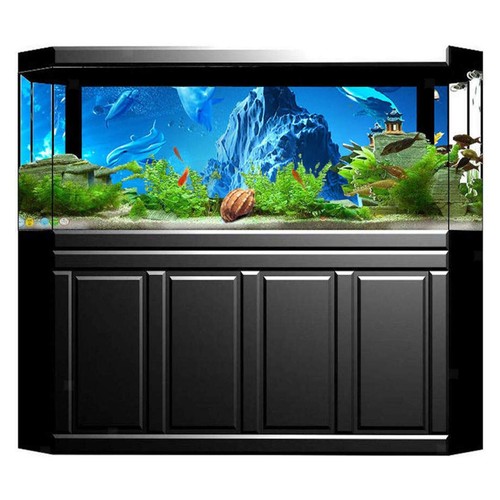 Aquarium-Hintergrundfolie Schwarz, Statisch Haftend – 71,1x30,5 Cm, PVC, Wasserdicht, Wiederverwendbar