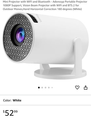 Portable Mini Projector With WIFI And Bluetooth Adjustable Auto For Home Theater