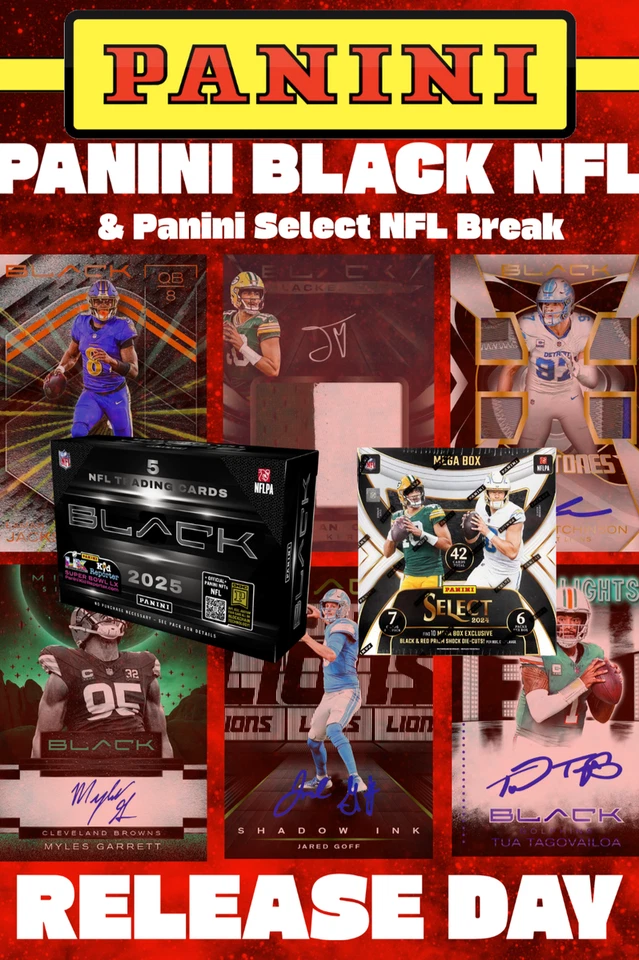 $1 Auctions RELEASE DAY. Panini Black NFL Hobby & Select NFL Mega box break