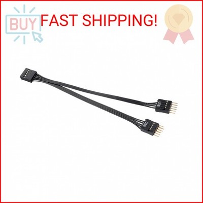 MZHOU Dual USB 2.0 Header Splitter - 9-Pin Motherboard Male to Dual 9-Pin Female