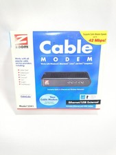 Zoom Cable Modem Model 5241 Ethernet USB External 42 Mbps Tested