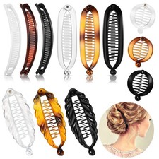 Chuangdi 12 Pcs Banana Hair Clips for Women Classic Clincher Double Combs Lar...