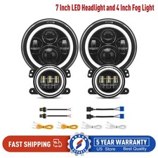 For Jeep Wrangler Jk Jku 07-17 Combo 7 Led Headlights 4 Fog Lights Kits 6000k