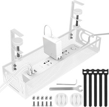 Under Desk Cable Management Tray, Cable Management under Desk No Drill, Wire Man