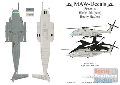 MAW48011 1:48 MAW Decals - CH-53E HMM-261(rein) #48011