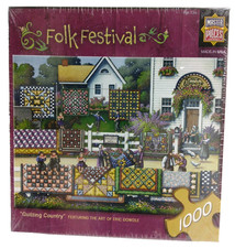 Master Pieces Jigsaw Puzzle Folk Festival Quilting Country 1000 pieces Sealed