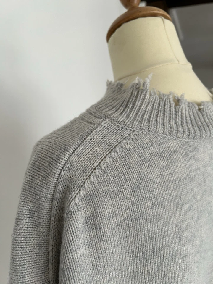 Helmut Lang Pullover Im Destroyed Look Grau Gr. S Top Zustand - Bild 3 von 4