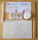 Diamond Press Happy Holidays Clear Texture Paste, 6 Stencils & Ink KIT ~ 70%OFF! — photo 1