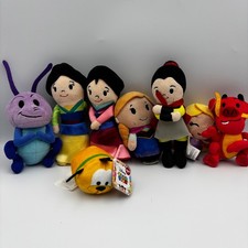 Mini Disney Plush Lot Mulan Mushu Cri-Kee Anna Rapunzel Pluto Tsum Tsum 8pcSet