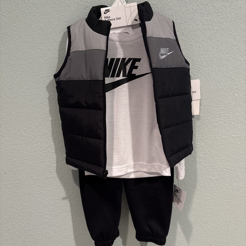 Nike Toddler Boy 3 Piece Set Vest, Long Sleeve Shirt, Joggers Size 2T NWT - Picture 8 of 9
