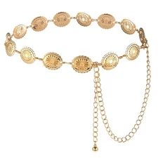 TIESOME Western Metal Concho Belt, Hollow Out Daisy Chain Belt Adjustable Boh...