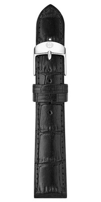 Michele 16mm Schwarz Geprägte Alligator Lederarmband MS16AA830001