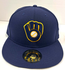 Milwaukee Brewers MLB NE Authentic Collection 2017  Size 7 3/8 Fitted Hat~Blue