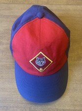 Official BSA Cub Scout Wolf Hat Boy Navy Blue Adjustable Uniform Cap Patch Red