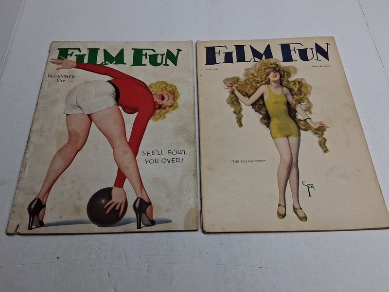 Lot X 2 VTG Film Fun Magazine July 1926, Dec 1937 Z9