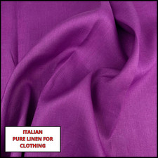 100 italian flax linen fabric by the yard sewing clothing for embroidery purple