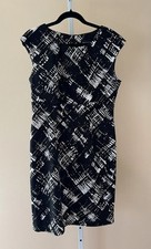 Connected Apparel Womens Black White Graphic Stretch Pencil 12
