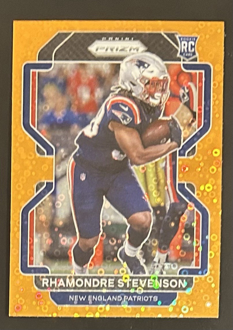 2021 Panini Prizm Rookie Orange Disco Prizm Rhamondre Stevenson RC #367