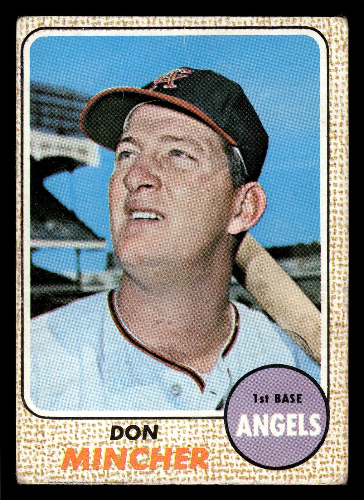 1968 Topps Don Mincher #75 - California Angels - (Low Grade)