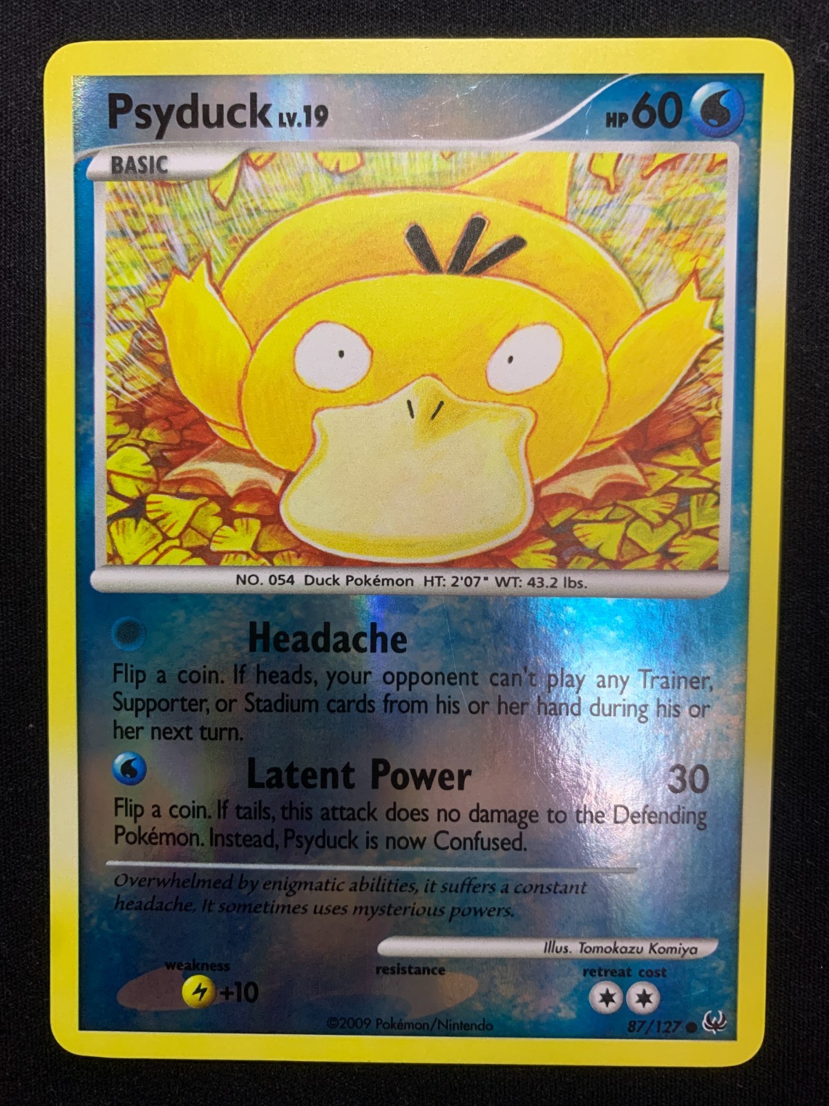 PSYDUCK REVERSE HOLO - 87/127 - PLATINUM - POKEMON CARD - LP