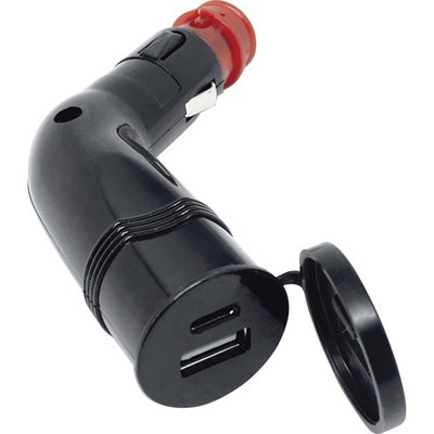 Baas Bikeparts USB-A/USB-C Winkel-Adapter 3,6A ZIG/DIN Ø21/12mm USB