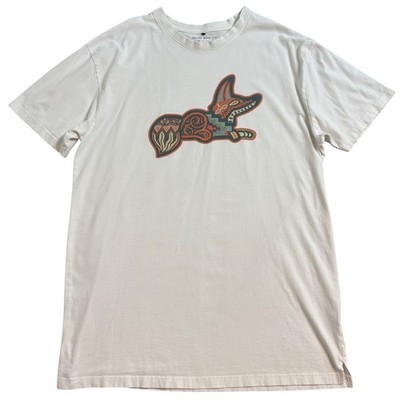 AKOO MFG CO Mens XL Graphic Tee Fox Hole Style Indigenous Tribal Art T-Shirt
