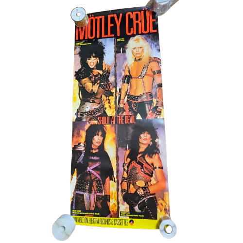 Motley Crue Shout At The Devil 15x36 Promo Poster 1983 Elektra Rock Heavy Metal - Picture 6 of 6