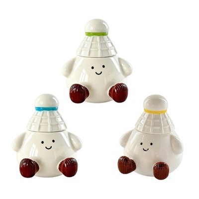 Ceramic Sports Theme Mug Elegant Badminton Shape Drinking Cup Home Drinkware