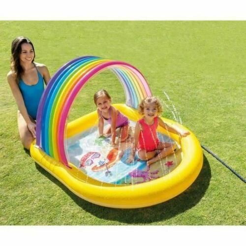 Kids Garden Paddling "58'' Pool – Rainbow Arch Sprinkler Water Play Outdoor Fun - Picture 3 of 3