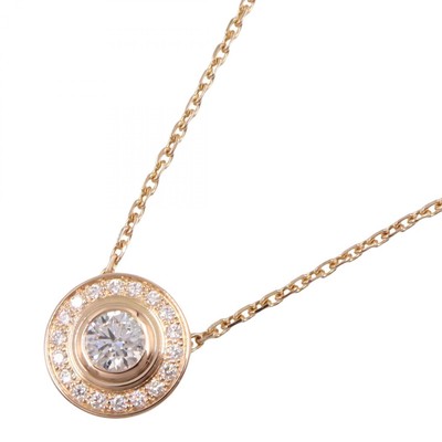 CARTIER D'Amour Pave Diamond Necklace 18KRG Pink Rose Gold Used Women