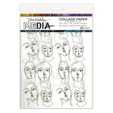 Dina Wakley Media Collage Tissue Paper 20pcs - Church Doodles
