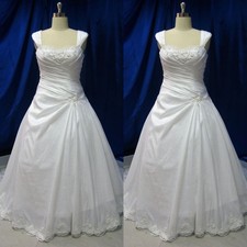 Vintage Wedding Dresses Beading Ruched A Line Sleeveless 1980s Bridal Gowns