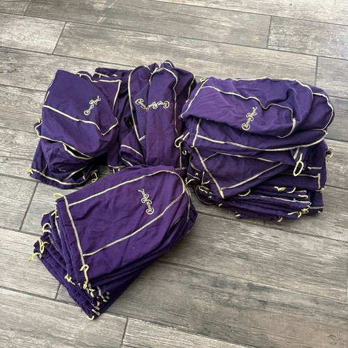 Huge Lot of 85 Purple Crown Royal Bags - Draw String-12”