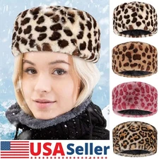 Soft Womens Russian Thick Fluffy Fox Faux Fur Headband Hat Winter Ear Warmer Ski