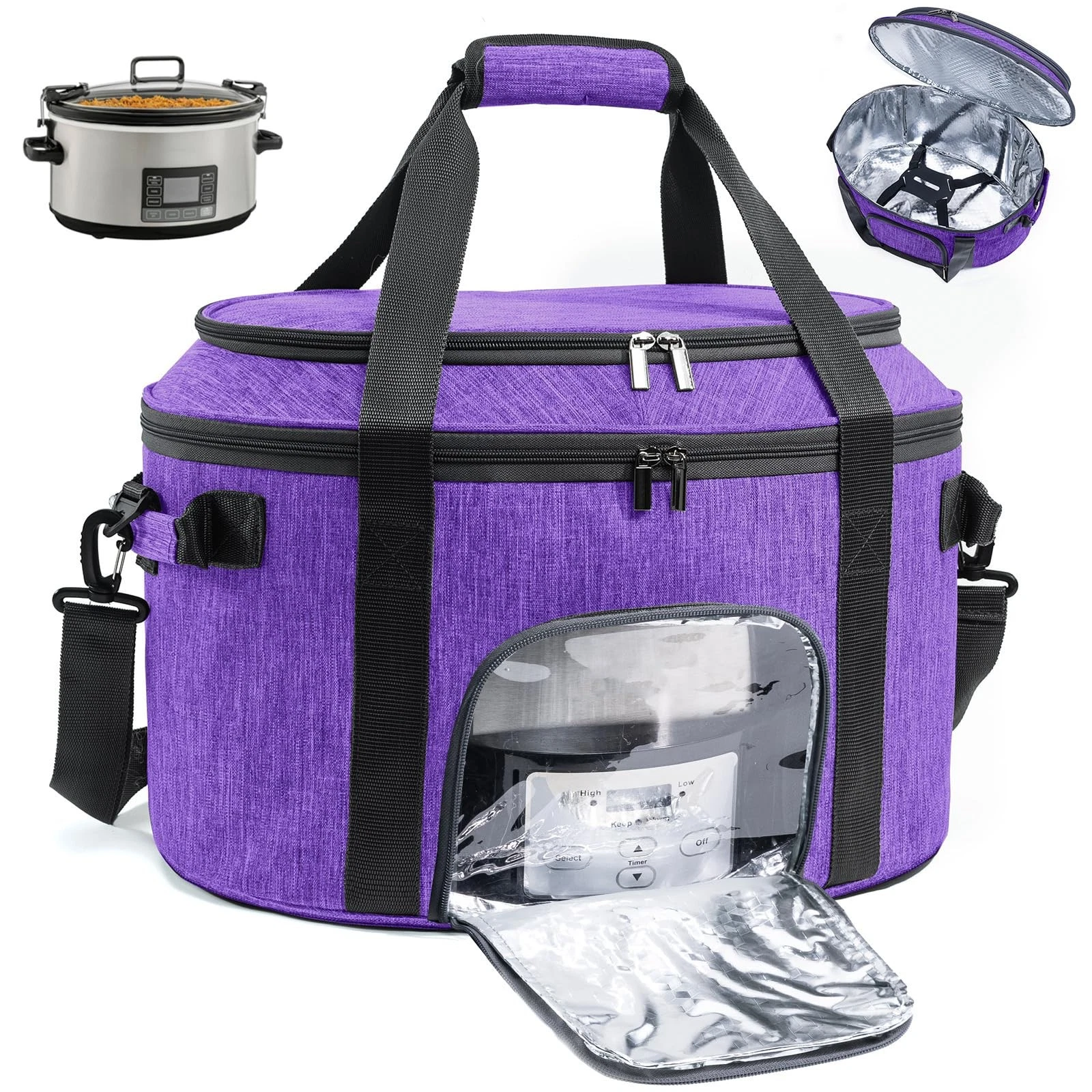 Double-Layer Slow Cooker Carrying Bag for 6-8 Quart CrockPot and Hamlton Beac...
