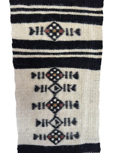 Vintage afrikanische Kunst handgewebt Wolle Textil Tischläufer Wandbehang Stola 86x9 Zoll - Bild 10 von 16