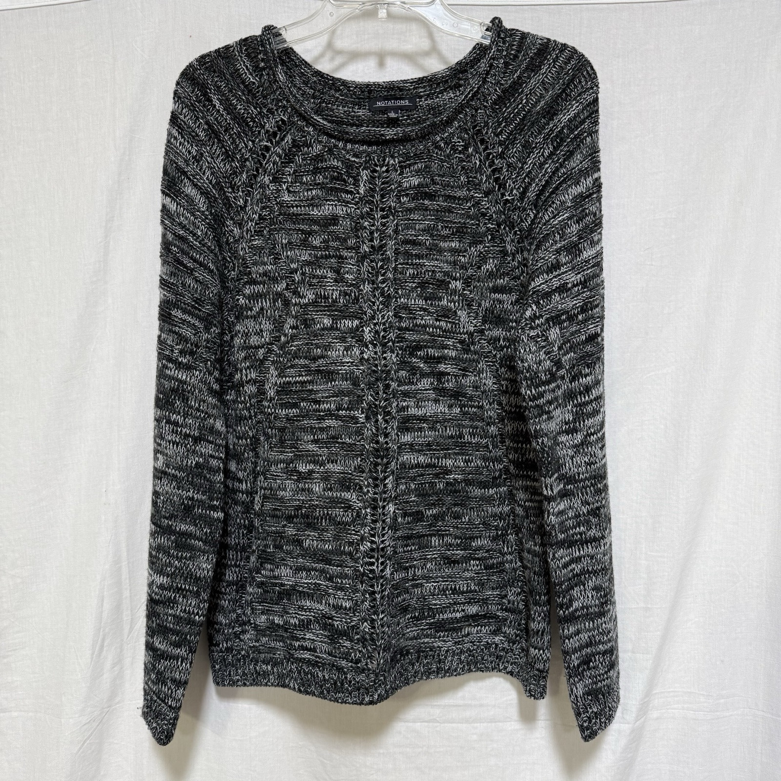 Notations Womens Large Sweater Pullover Neck Blac… - image 8