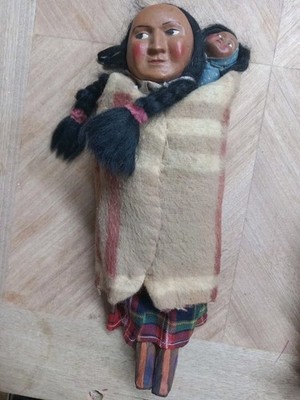vintage skookum indianer puppe skookum
