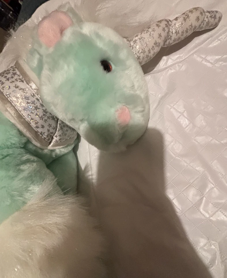 Animal Alley Unicornio Peluche Verde Menta 18 In Brillo Estrellas Collar Juguetes R Us 2000 Foto 2 de 4