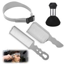 Fade Haircut Comb Kit for Men - Trimming Tool, Neckline Guide Haircut Band