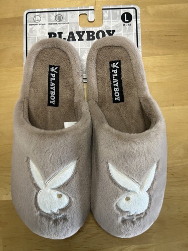 ๐ฅ Playboy Mens Memory Foam Indoor Outdoor Slippers Slides Sz L (11-12) - Picture 1 of 2