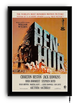 BEN HUR Light up movie poster led sign home cinema film theatre room CLASSIC 60s