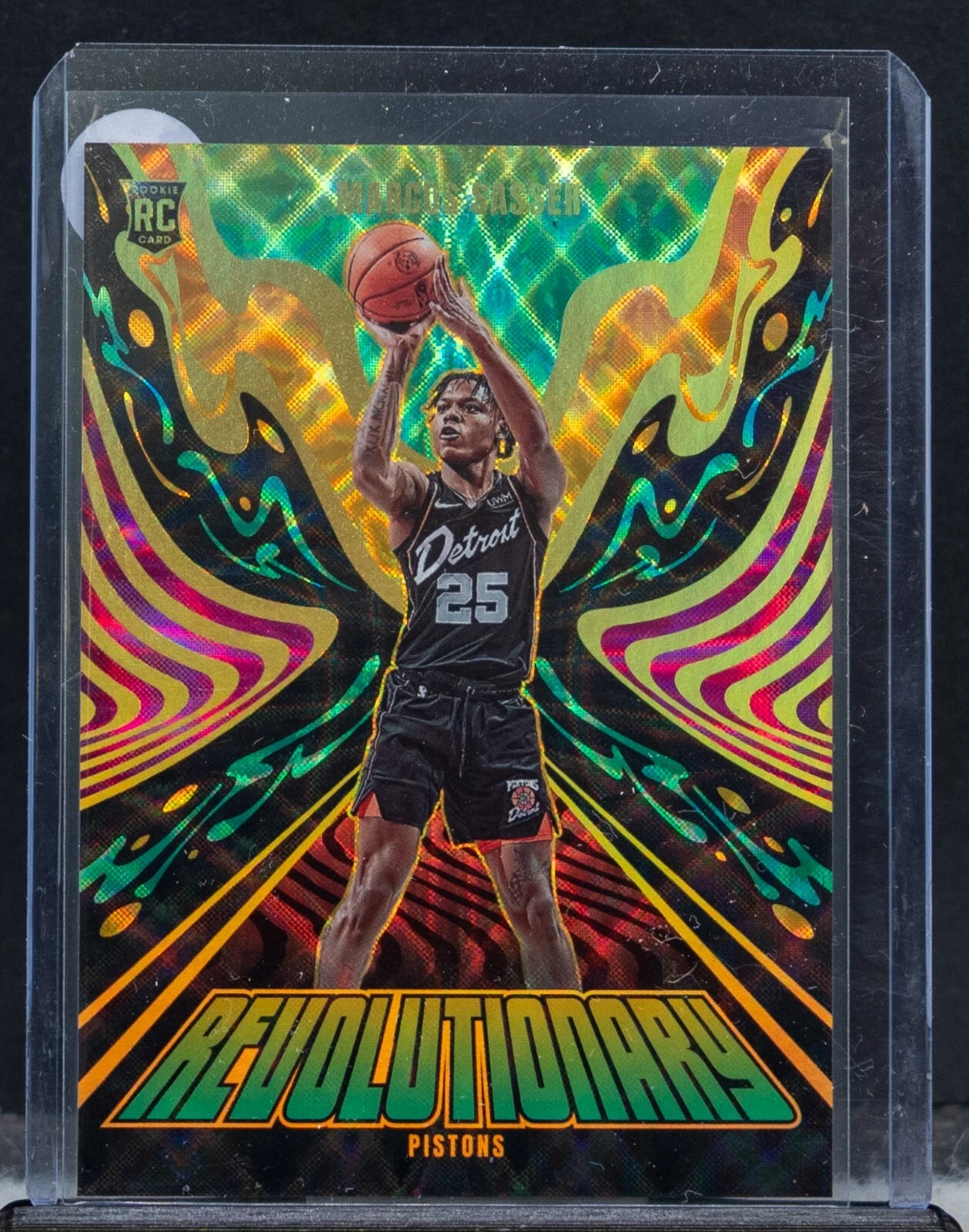 Marcus Sasser 2023-24 Panini Revolution Revolutionary SP SSP RC 21 Pistons (c)